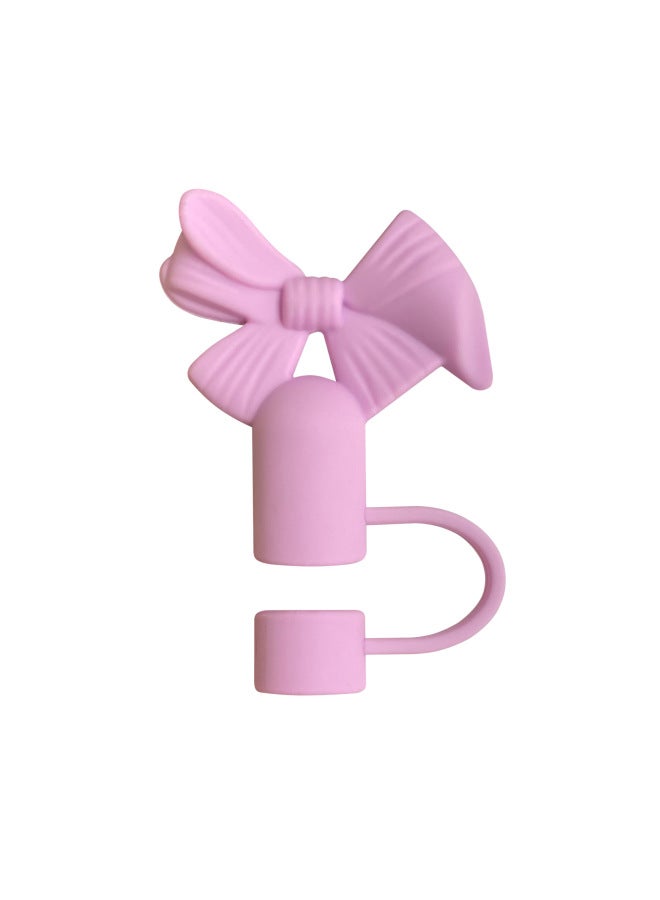 New Bow Straw Sleeve 10mm Stanley Straw Stereo Straw Cap Dust Cap Factory Direct Supply-Color:Purple  - Image 1