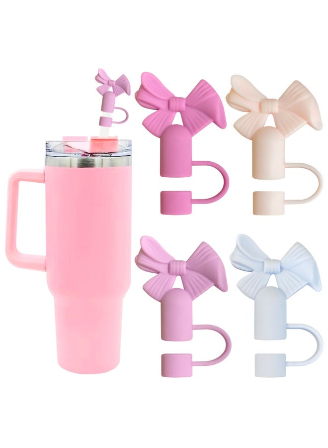 New Bow Straw Sleeve 10mm Stanley Straw Stereo Straw Cap Dust Cap Factory Direct Supply-Color:Purple  - Image 3