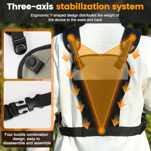 Cwatcun Professional Camera Harness & Vest System - Triple Safety Mount, 10 Accessory Points, Dual Camera Straps & Lightweight Design for Outdoor Photography - Image 4