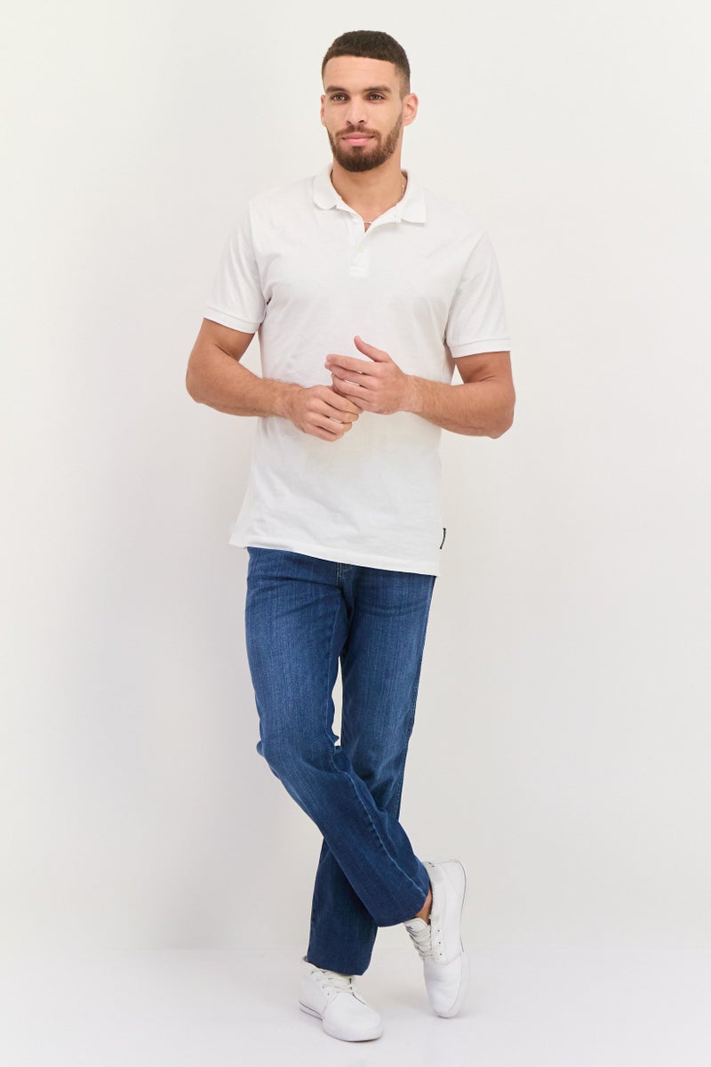 Wrangler Men Classic Fit Washed Stretchable Straight Leg Jeans, Blue - Image 4