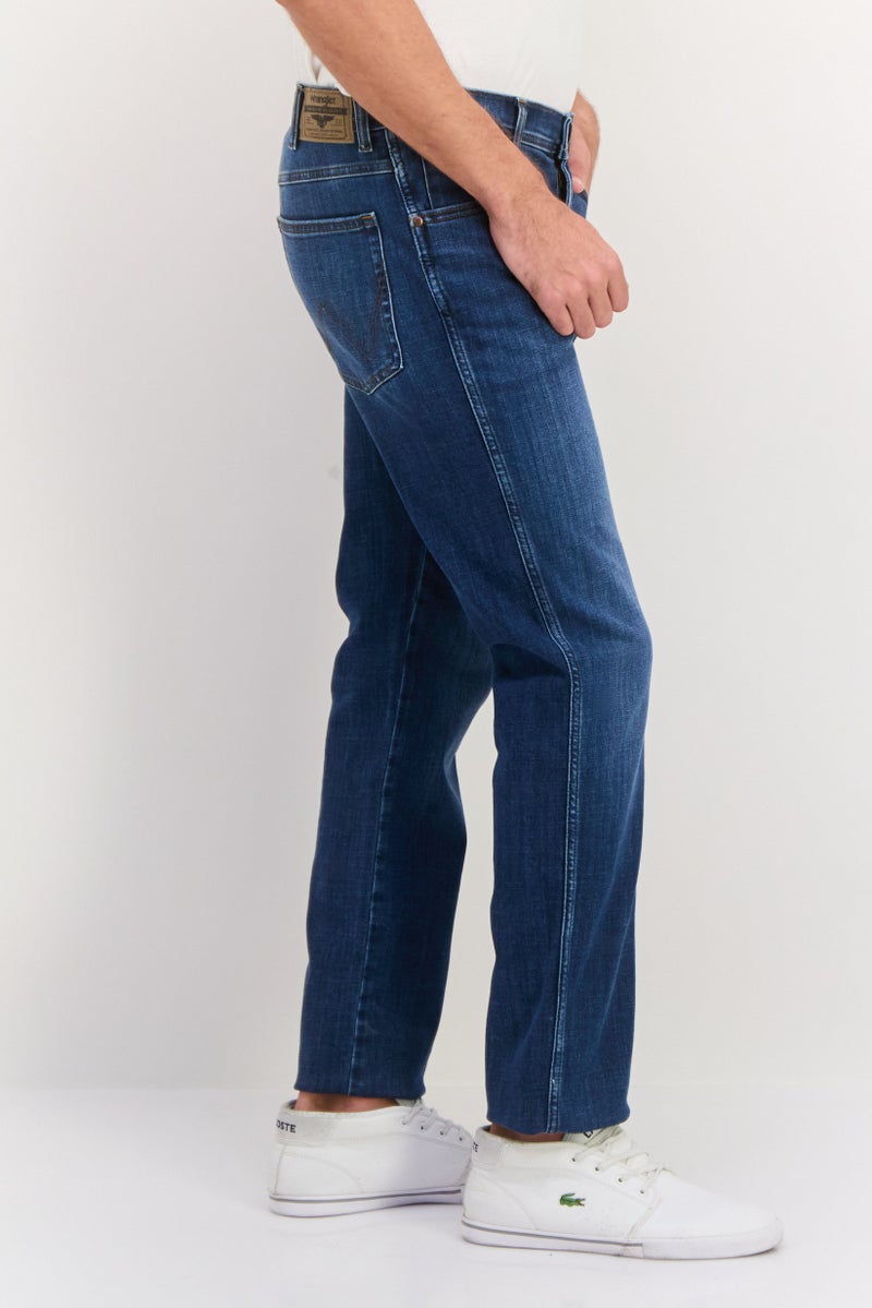 Wrangler Men Classic Fit Washed Stretchable Straight Leg Jeans, Blue - Image 2