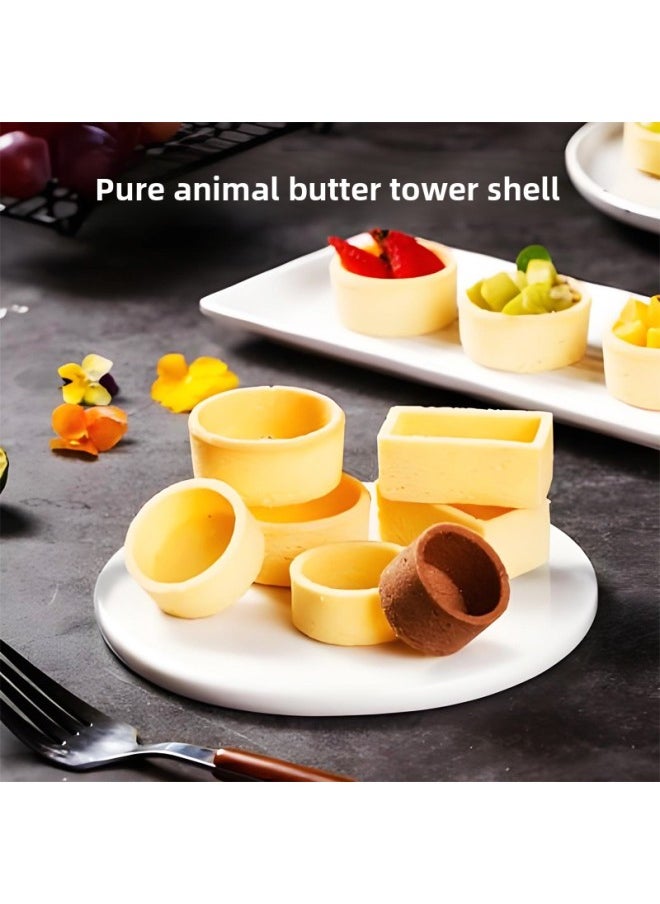 Generic Tower Shell Tart Bottom Butter Baking Tart Shell Commercial Semi-finished Fruit Tower French Egg Tart Skin Dessert Table Tower Bottom-Specifications:Vanilla Flavor 4cm Small Size *6 Plates 288 Capsules  - Image 4