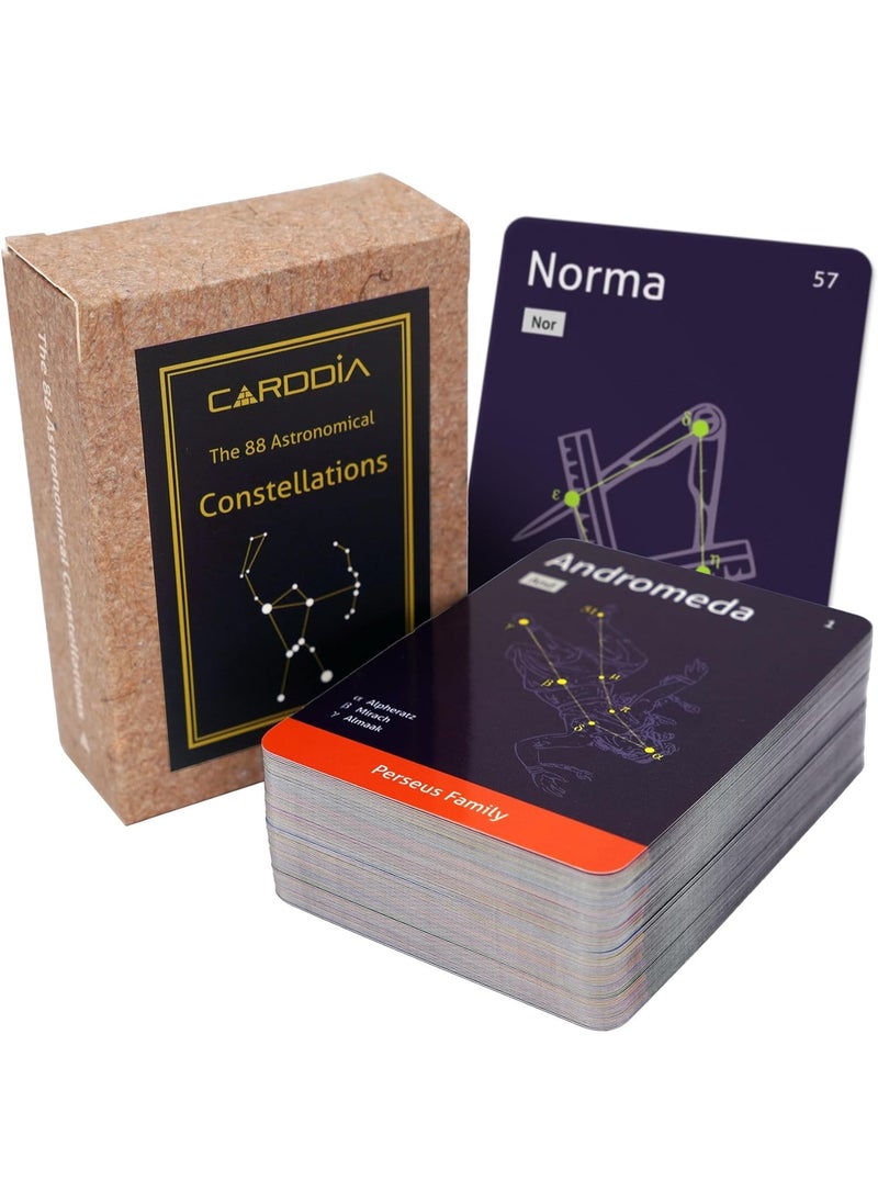 CARDDIA CARDDIA | The 88 Astronomical Constellations Educational Flashcards | Ideal for Astronomy Students and Educators  - Image 1
