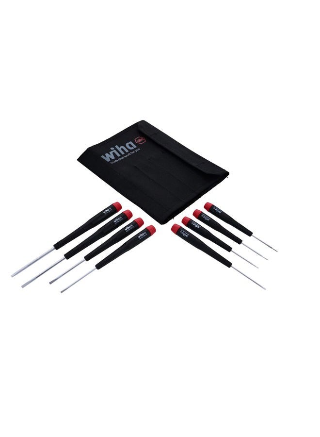 Wiha 26099 Precision Slotted Screwdriver Set In Canvas Pouch, 8 Piece Set - Image 1