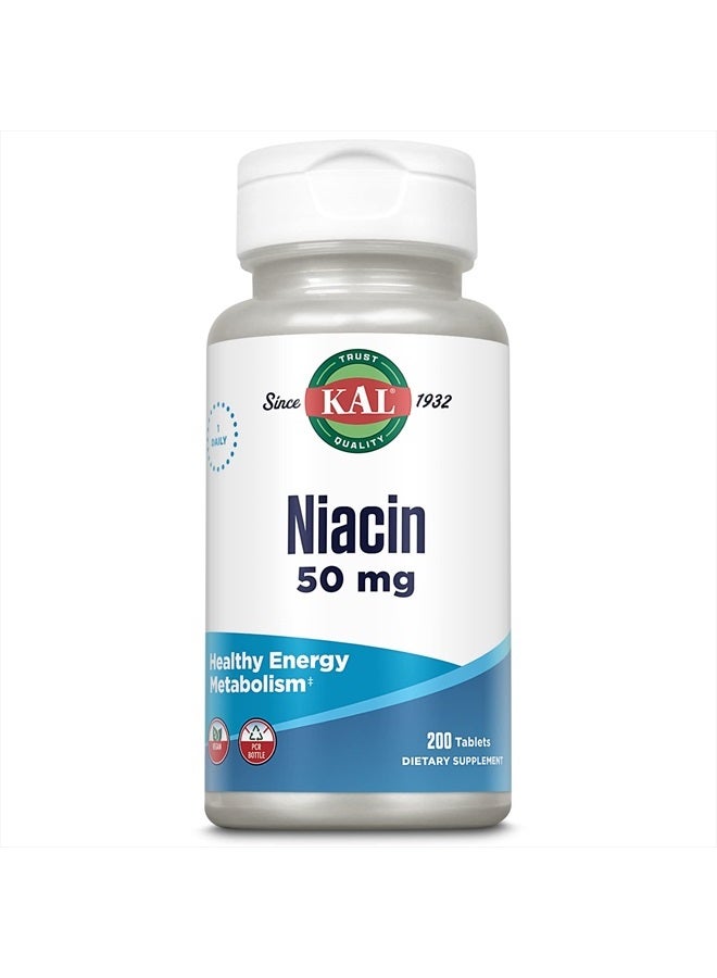 Kal 50 Mg Niacin Tablets, 200 Count - Image 1