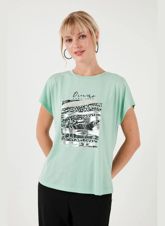 Lela Lela Printed Crew Neck Regular Fit T-Shirt Women's T-Shirt 6671000