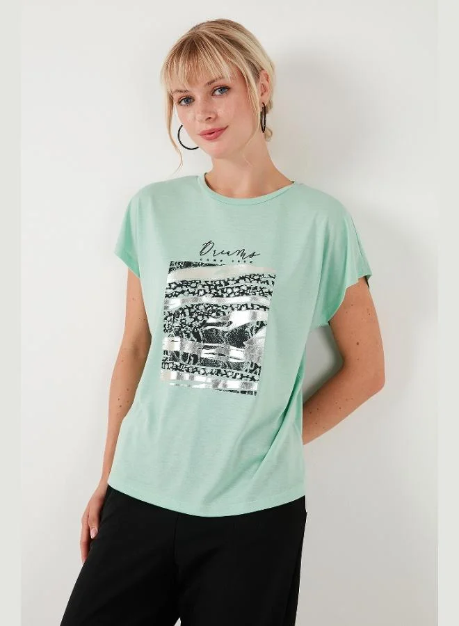 Lela Lela Printed Crew Neck Regular Fit T-Shirt Women's T-Shirt 6671000