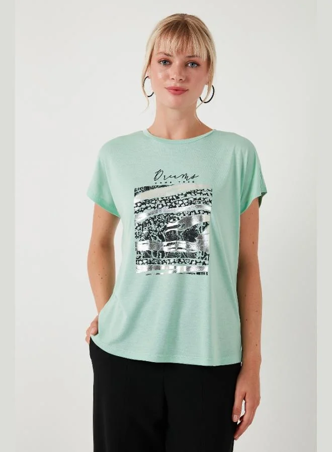 Lela Lela Printed Crew Neck Regular Fit T-Shirt Women's T-Shirt 6671000