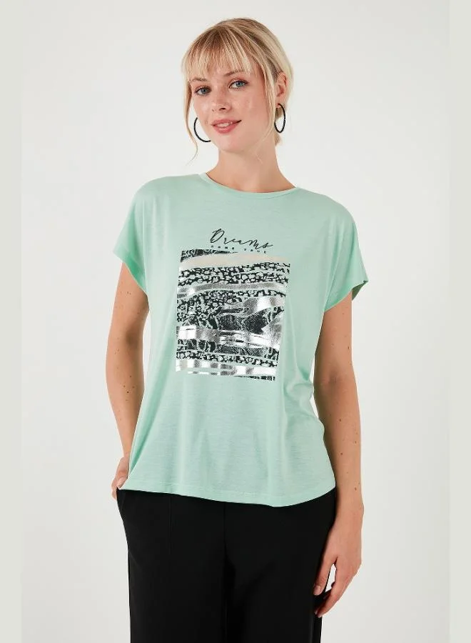 Lela Lela Printed Crew Neck Regular Fit T-Shirt Women's T-Shirt 6671000