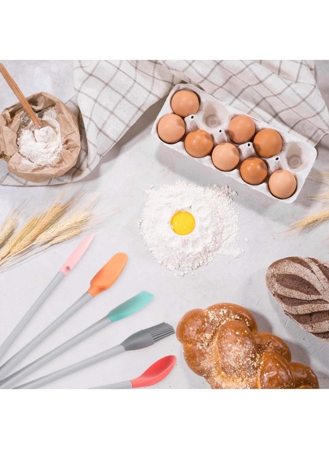 Mini Silicone Spatula Set of 5 Heat Resistant Nonstick Rubber Spatulas  Dishwasher Safe Kitchen Utensils for Cooking Baking Mixing - Image 3