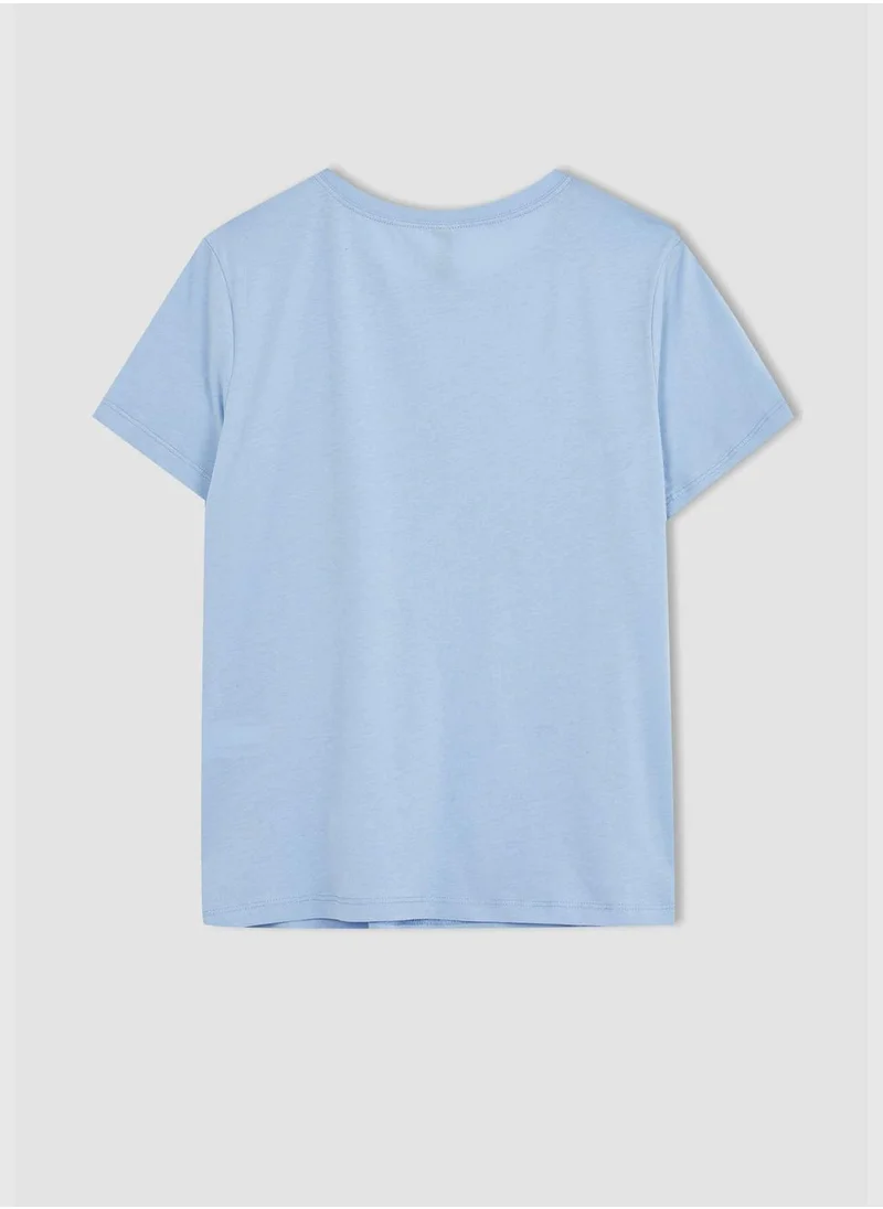 DeFacto Regular Fit Short Sleeve Colour Block Printed T-Shirt