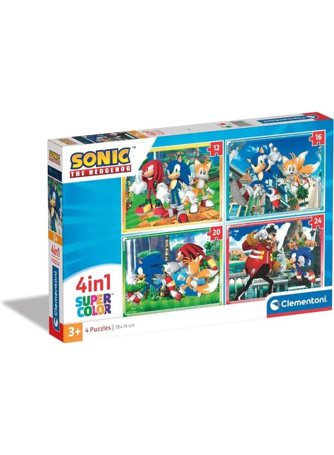 Clementoni Sonic the Hedgehog Super Color 4-in-1 Puzzle - Image 1