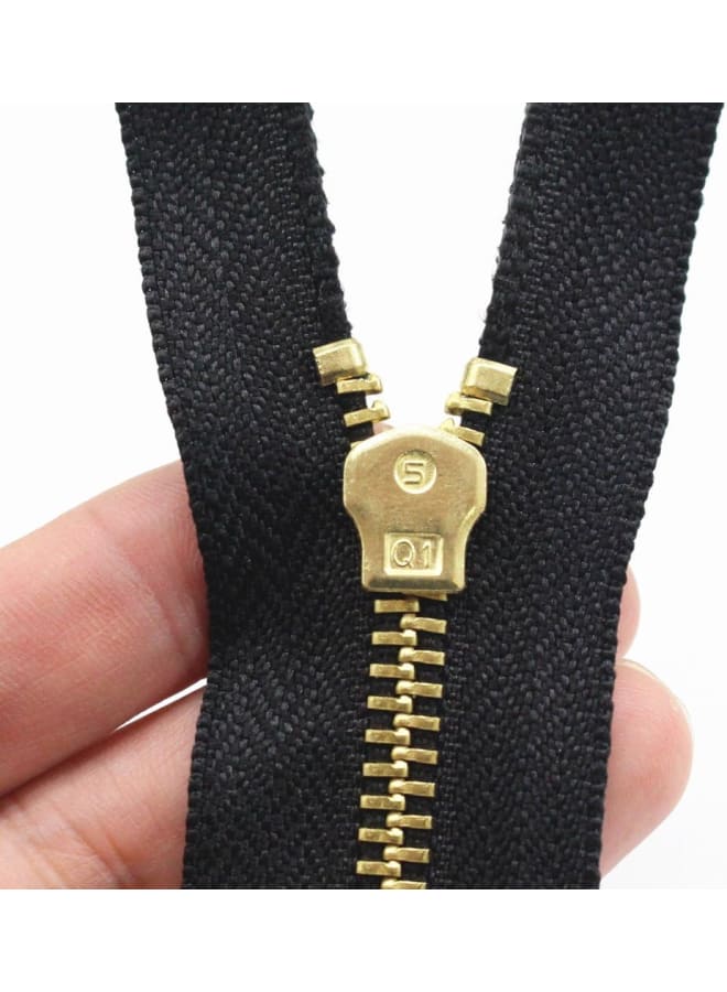 2PCS #5 30 Inch Brass Separating Jacket Zipper Metal Zippers for Jackets Coats Sewing Crafts Bulk (30" Brass) - Image 3