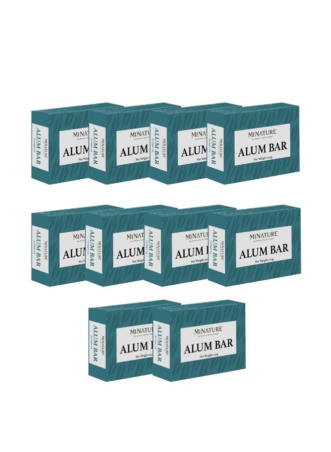 minature Pure Alum Bar Pack of 10(100g*10) |Natural Phitkari Block |Potassium Alum Stone |Shaving Bar |Skin Astringent |Water Clarifier |Odor Control - Image 1