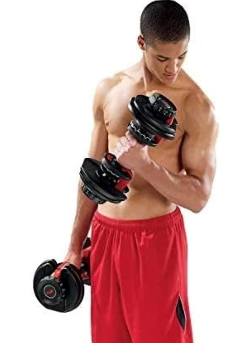 Huitich 1 Pc Versatile 40kg Adjustable Dumbbell with Silicon Steel Construction Black - Image 4