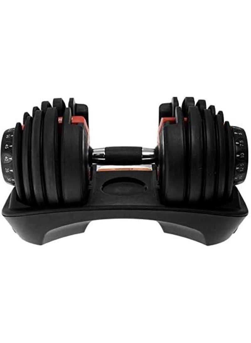 Huitich 1 Pc Versatile 40kg Adjustable Dumbbell with Silicon Steel Construction Black - Image 3