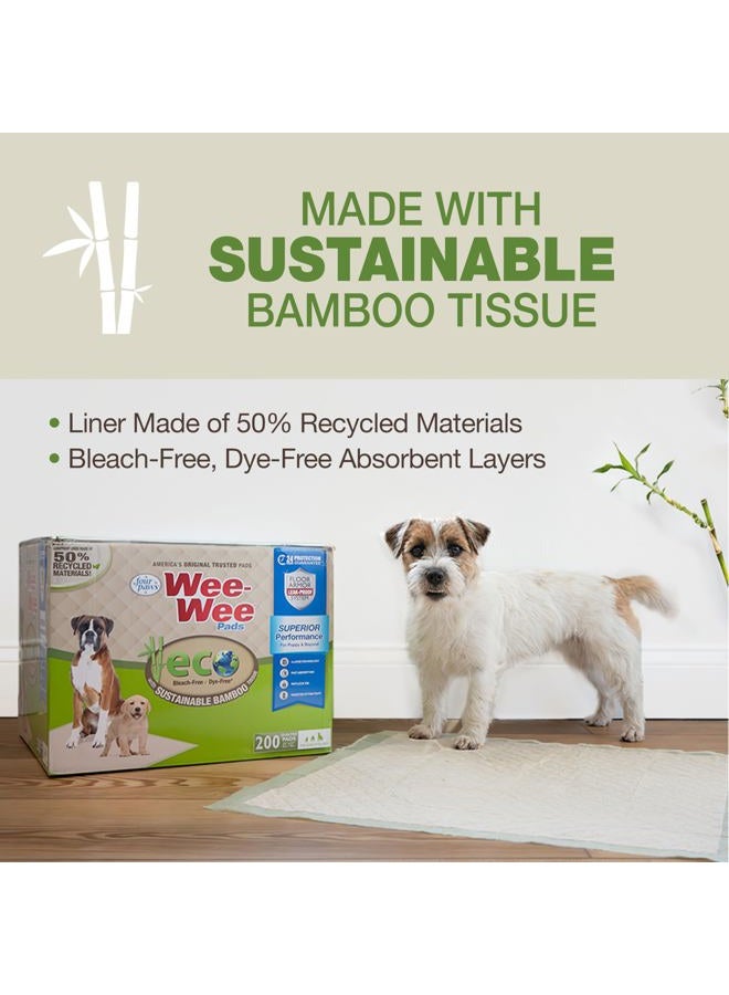 four paws Wee-Wee Superior Performance Bamboo Pee Pads for Dogs, Earth Friendly Dog & Puppy Potty Training Pads, Crate Liners, Housebreaking Supplies, 22" x 23" (14 Count) - Image 5