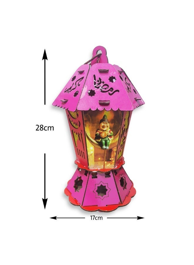 فانوس رمضاني موسيقي كبير للأطفال مع أضواء LED وأغانٍ رمضانية، لعبة إسلامية شهيرة، فانوس رمضاني عصري جديد للأطفال، هدية زخرفية وتعليمية - متعدد الألوان - Image 3