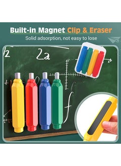 Generic Chalk Holder, Adjustable Colorful Reusable Washable Plastic Chalk Holder Set for School Teacher Office (4 Pieces, Yellow, Green, Blue, Red)  - Image 5