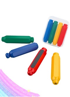 Generic Chalk Holder, Adjustable Colorful Reusable Washable Plastic Chalk Holder Set for School Teacher Office (4 Pieces, Yellow, Green, Blue, Red)  - Image 1