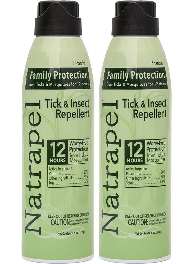 Natrapel Tick & Insect Repellent Eco-Spray - Bug Spray with 20% Picaridin - Family Protection Against Mosquitoes, Ticks & More - Up to 12 Hours of Protection - 6 oz (2 Pack) - Image 1