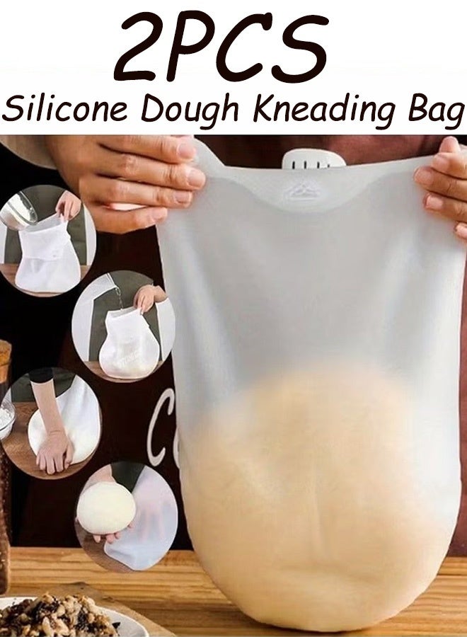 2 Pcs Versatile Silicone Dough Kneading Bag  Mess Free Flour Mixer Easy Mixing Kitchen Tool for Baking, Ramadan Eid Treat Prep Bakery Use Holiday Dessert Making Bread Pastry  Pizza Dough - Image 1