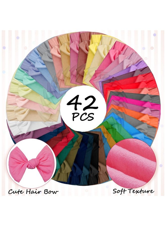 Janinka Baby Girl Hairband, 42 Pcs Nylon Headbands with Bows Knotted Children Soft Hair Accessories for Kids Baby Girls Boys Newborn Infant Toddlers - Image 4