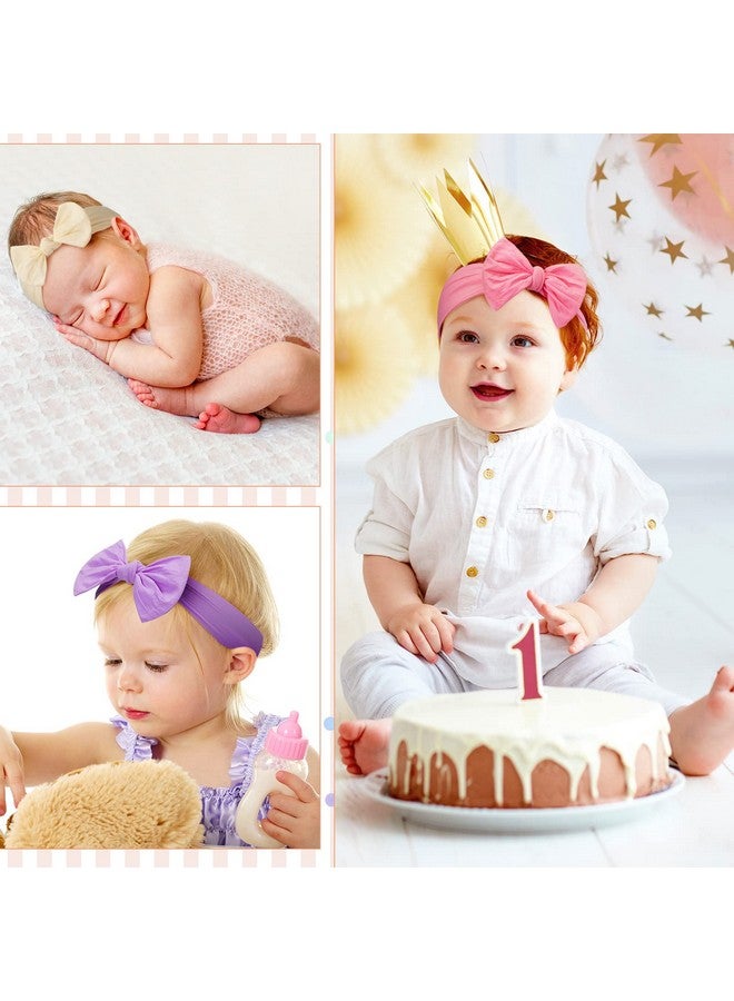 Janinka Baby Girl Hairband, 42 Pcs Nylon Headbands with Bows Knotted Children Soft Hair Accessories for Kids Baby Girls Boys Newborn Infant Toddlers - Image 3