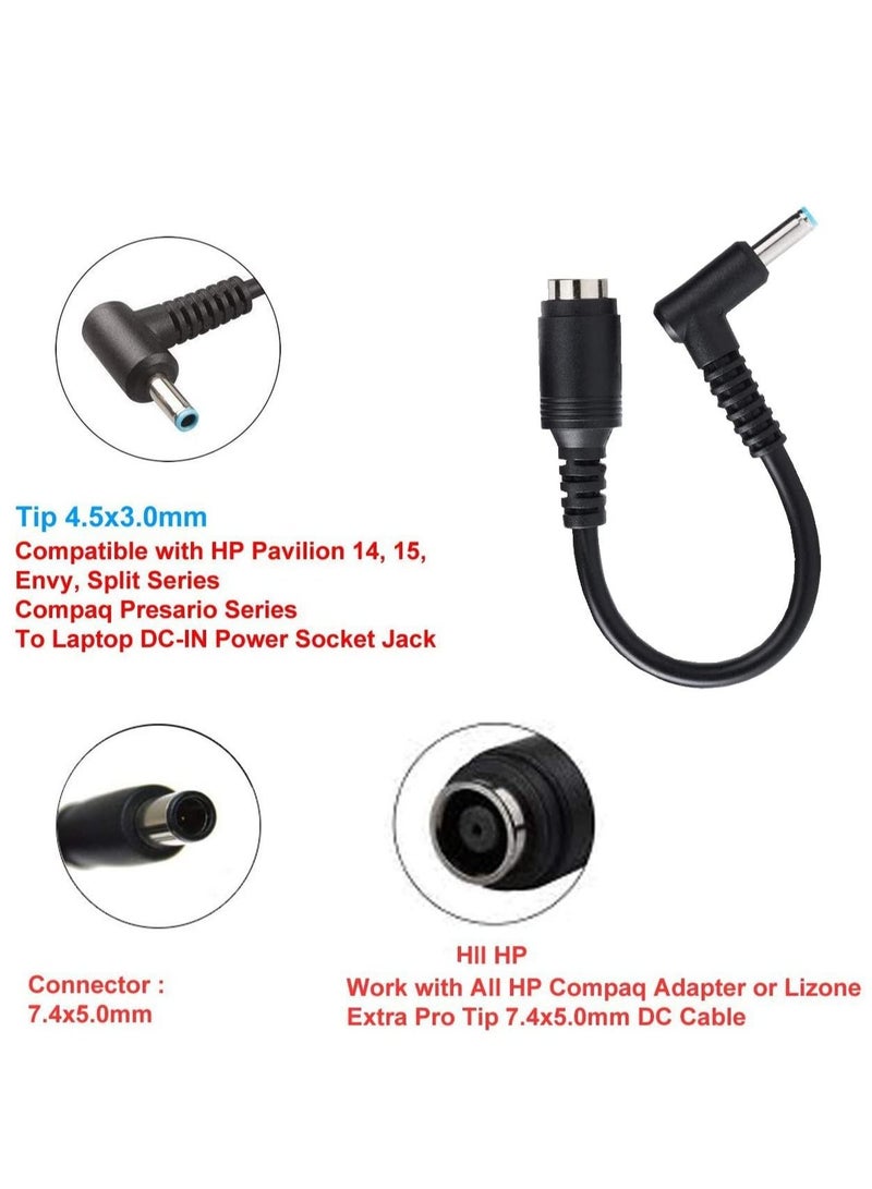 Ntech Charger Adapter Tip 7.4x5.0mm to 4.5x3.0mm Tip Connector Converter for HP Stream Specter Pavilion Envy EliteBook Split Chromebook Power Cord [5 Pack] - Image 2