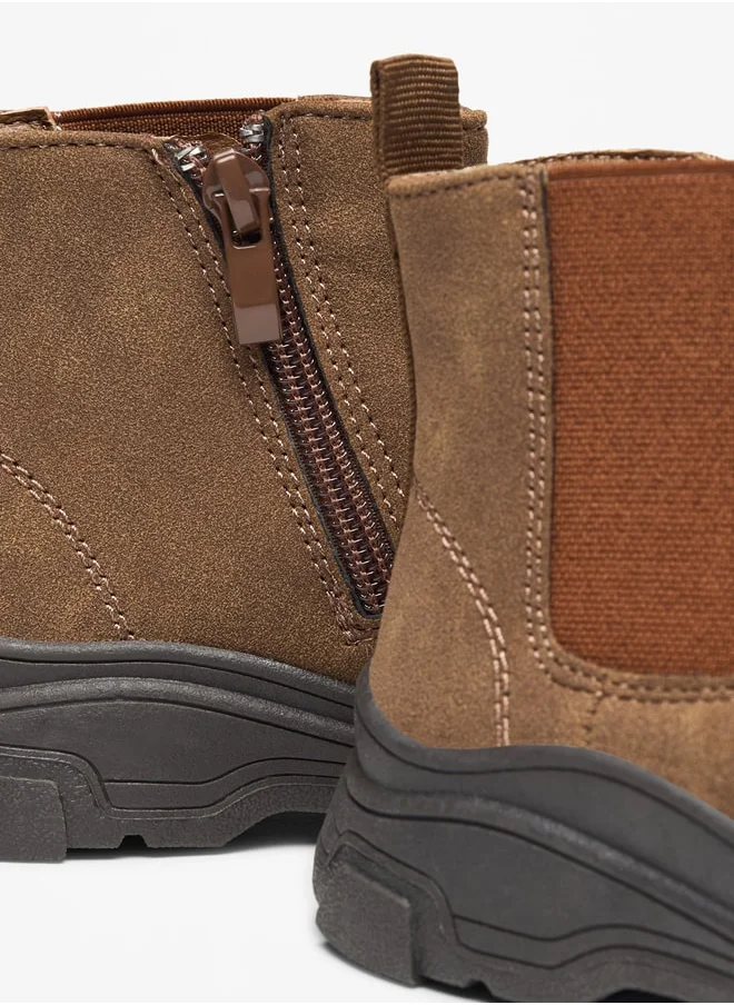 LBL by Shoexpress Boy's Solid High Cut Boots with Zip Closure