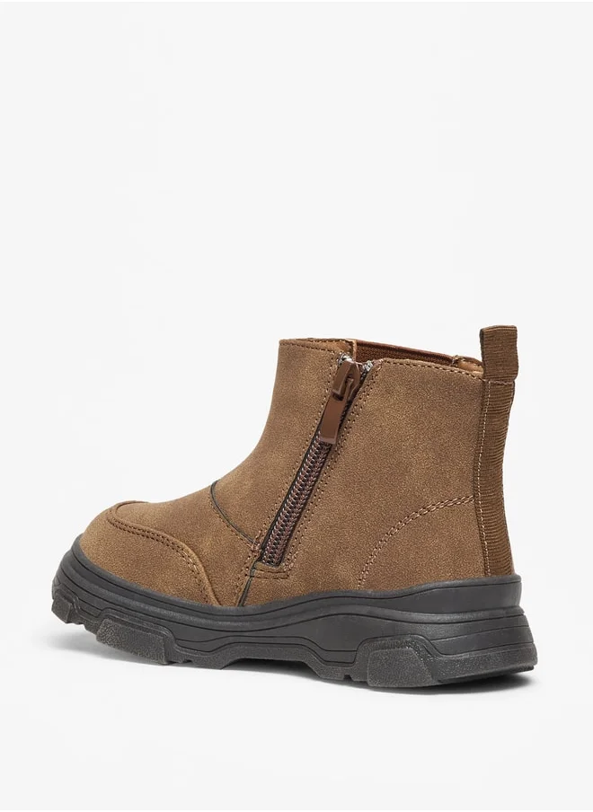 LBL by Shoexpress Boy's Solid High Cut Boots with Zip Closure
