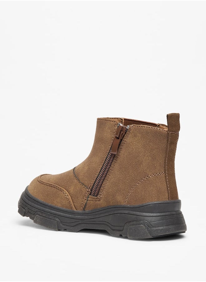 LBL by Shoexpress - Boy's Solid High Cut Boots with Zip Closure - Image 1