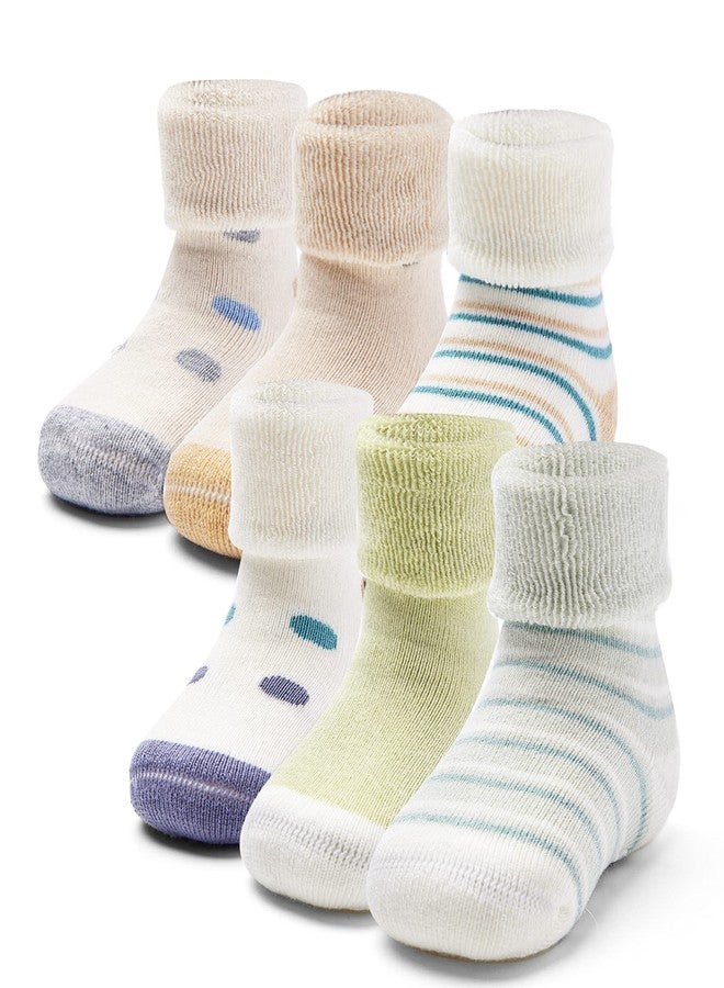 HowJoJo Unisex Toddler Warm Socks With Grips For Girls Non Slip Winter Socks Girls Thick Crew Socks 6 Pack 2-4 Years - Image 2