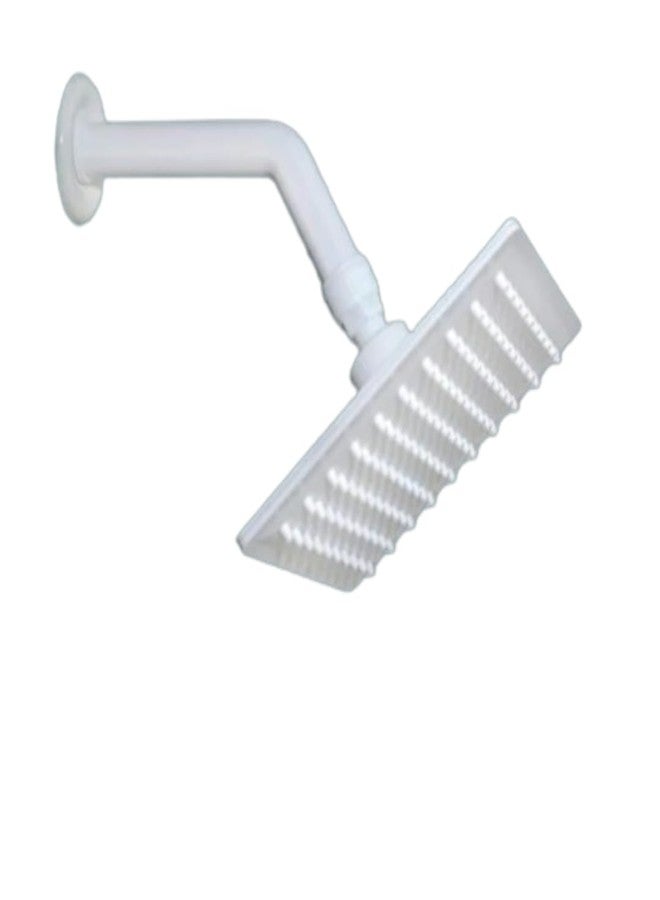Cossimo دش COSSIMO أبيض من مادة PVC مقاس 5x5 بوصة مع ذراع دش من مادة PVC مقاس 9 بوصات (مجموعة من قطعة واحدة) - Image 1