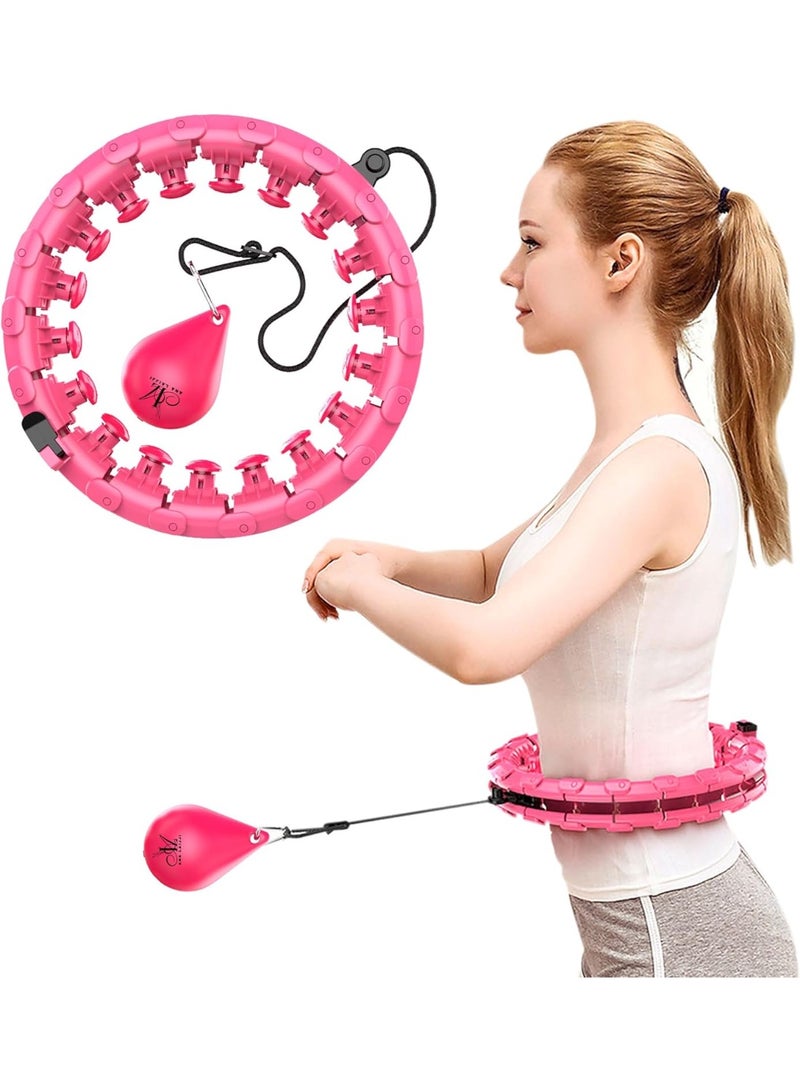 LA VEYRA LAVEYRA 24 Knots Adjustable fitness Hula Hoop - Fitness Weighted Massage Hula Hoop Weight Loss Hoops - Detachable Knots Adjustable Weight, 360°Auto-Spinning Ball for Exercise - Image 4
