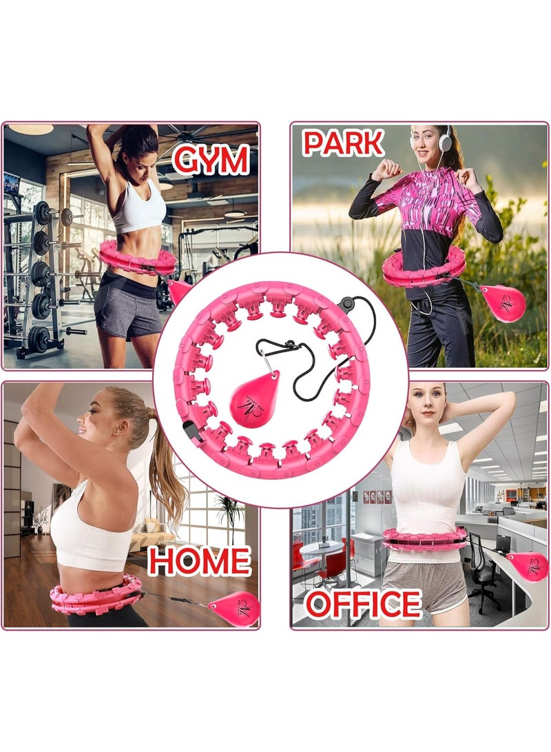 LA VEYRA LAVEYRA 24 Knots Adjustable fitness Hula Hoop - Fitness Weighted Massage Hula Hoop Weight Loss Hoops - Detachable Knots Adjustable Weight, 360°Auto-Spinning Ball for Exercise - Image 5