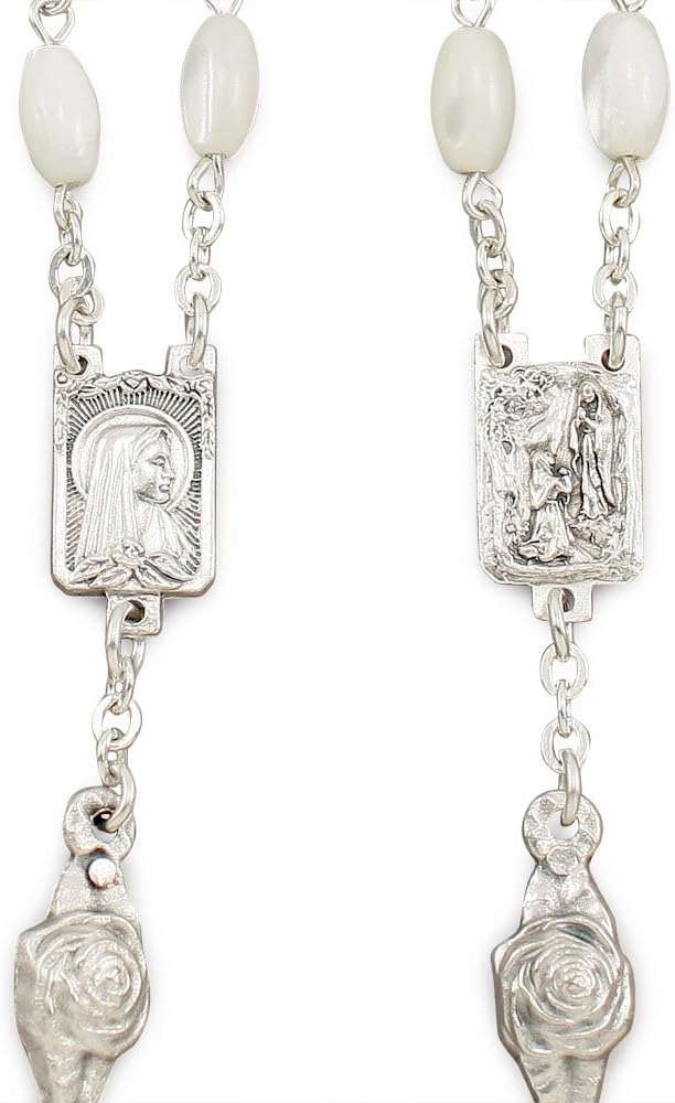 RosaryMart Rosary Our Lady of Lourdes Oval Mother of Pearl Beads - Image 2