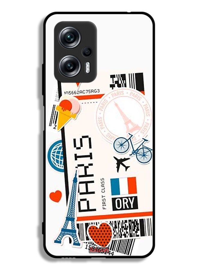 Tolwak Xiaomi Redmi Note 11T Pro 5G Protective Case Cover Paris Sticker - Image 2