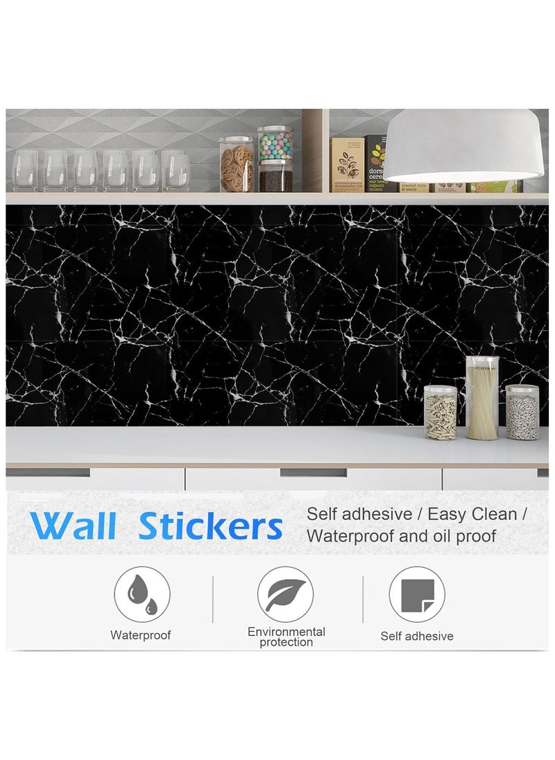 Hihonor Marble Pattern Water Resistant Sticky Back Wall Paper Furniture Sticker Plastic Roll Peel and Stick Wallpaper Glossy Glitter Effect Contact Paper Vinyl Film Decor Wall Kitchen 40cm*500cm  - Image 3