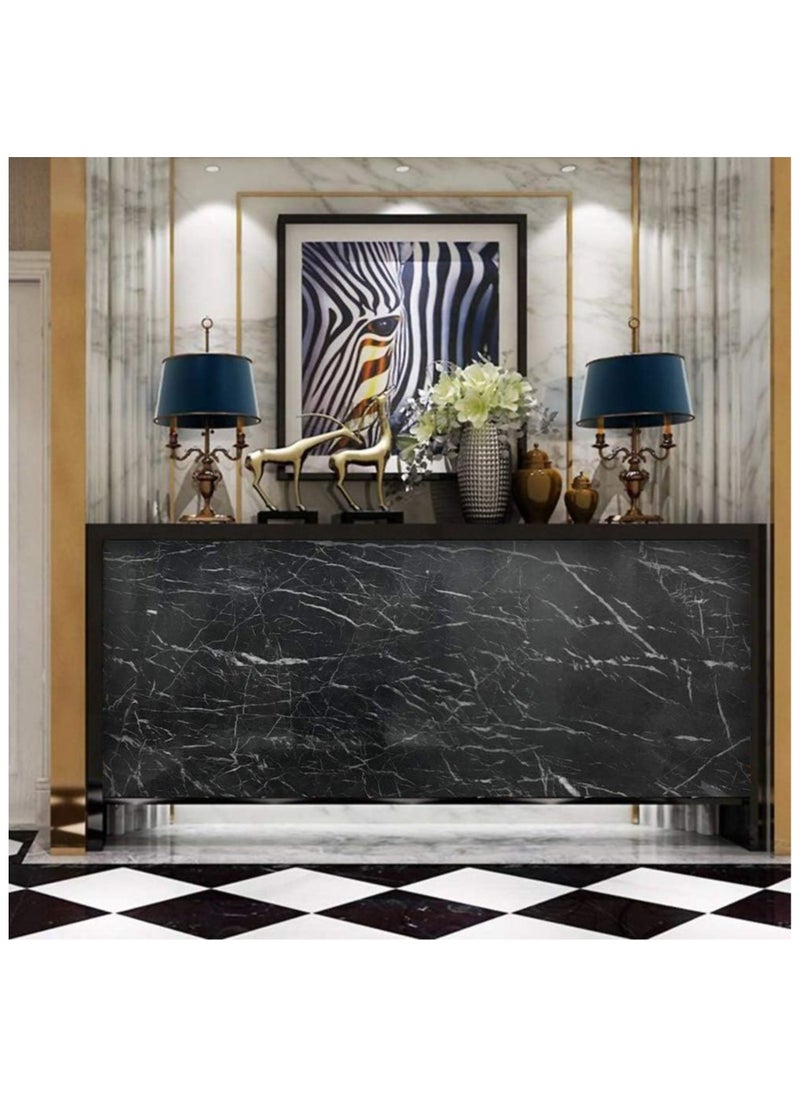 Hihonor Marble Pattern Water Resistant Sticky Back Wall Paper Furniture Sticker Plastic Roll Peel and Stick Wallpaper Glossy Glitter Effect Contact Paper Vinyl Film Decor Wall Kitchen 40cm*500cm  - Image 5