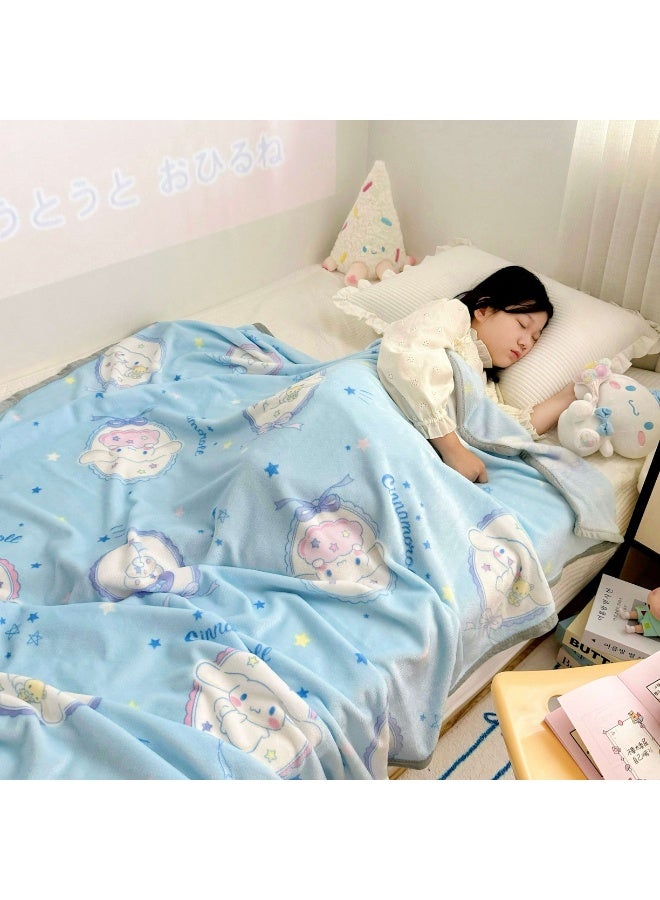 Sanrio Cartoon Sanrio Cinnamon Pattern Double-Sided Milk Plush Blanket Kindergarten Nap Blanket Multifunctional Blanket (Size: 100cm X 150cm) - Image 5