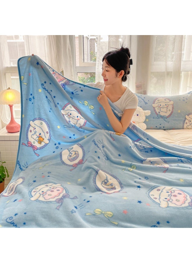 Sanrio Cartoon Sanrio Cinnamon Pattern Double-Sided Milk Plush Blanket Kindergarten Nap Blanket Multifunctional Blanket (Size: 100cm X 150cm) - Image 4