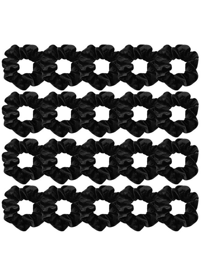 Didder 20 Pcs Velvet Scrunchies, Black, Soft Elastic Hair Ties, Large, For Women & Girls - Image 1