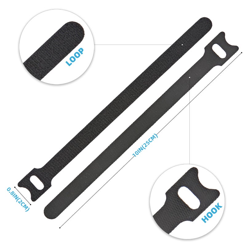 NBTORCH 50 Pcs 10-Inch Heavy-Duty Self-Fastening Cable Ties - Durable, Reusable Straps for Wire Organization, Ideal for Home, Office, Garage, and Outdoor Use - Image 3