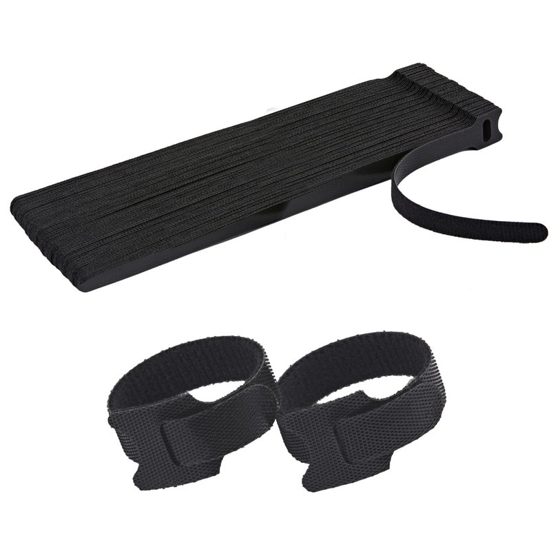 NBTORCH 50 Pcs 10-Inch Heavy-Duty Self-Fastening Cable Ties - Durable, Reusable Straps for Wire Organization, Ideal for Home, Office, Garage, and Outdoor Use - Image 1