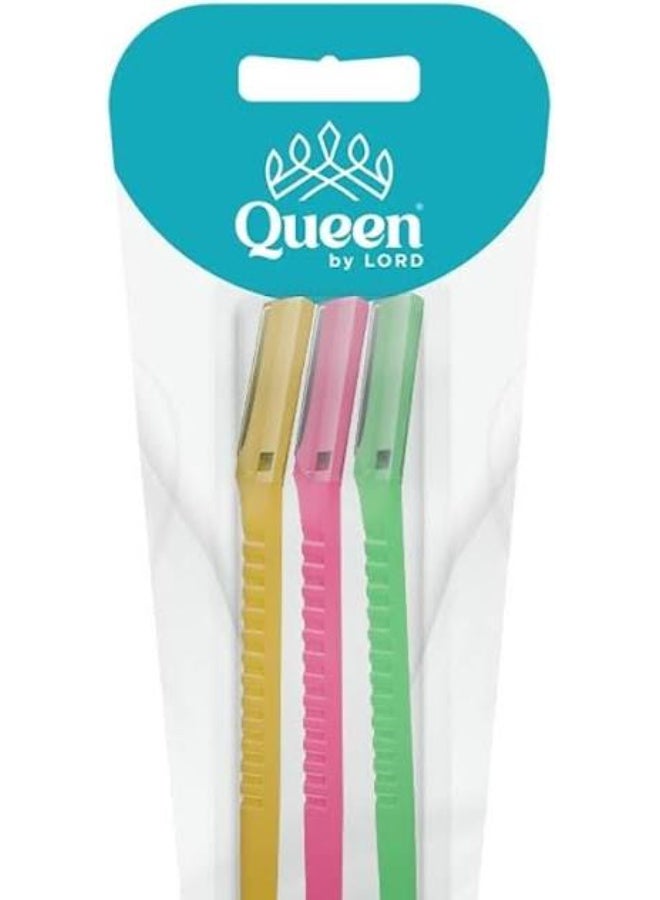 Queen By Lord Eye Brow Trimmer and Facial Face Hair Remover 3-Pieces