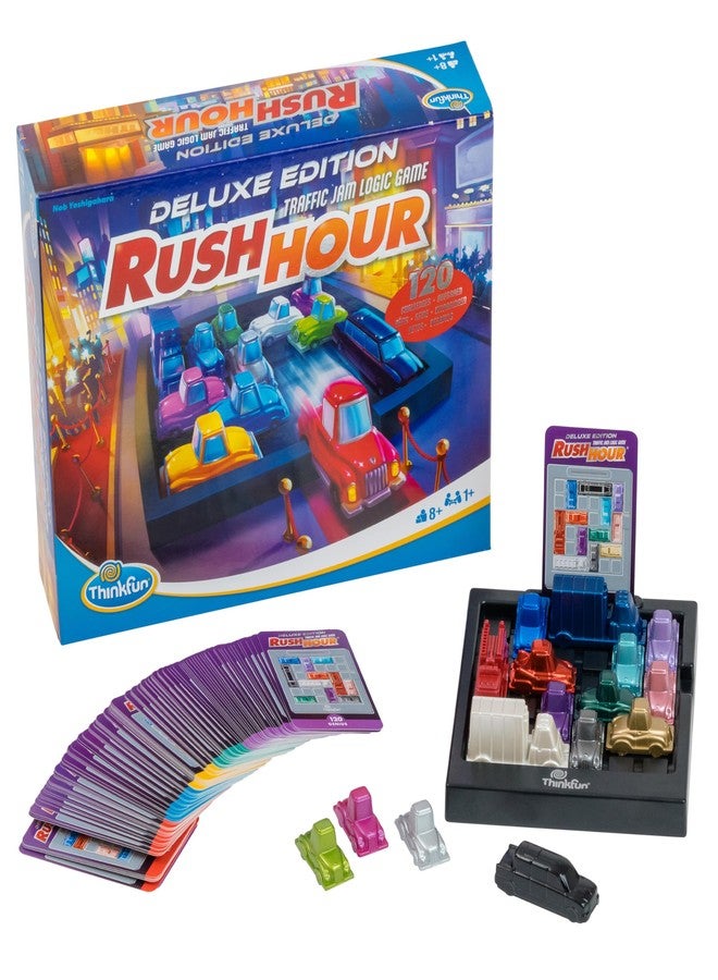 ThinkFun Rush Hour Deluxe - The Gamer's Logic Game | Navigate 120 Traffic Challenges with Collector's Edition Limo and Metallic Design | Ages 8+ - Image 1