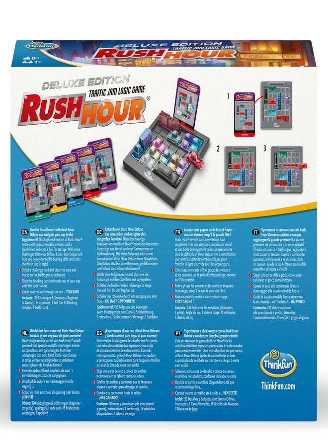 ThinkFun Rush Hour Deluxe - The Gamer's Logic Game | Navigate 120 Traffic Challenges with Collector's Edition Limo and Metallic Design | Ages 8+ - Image 4