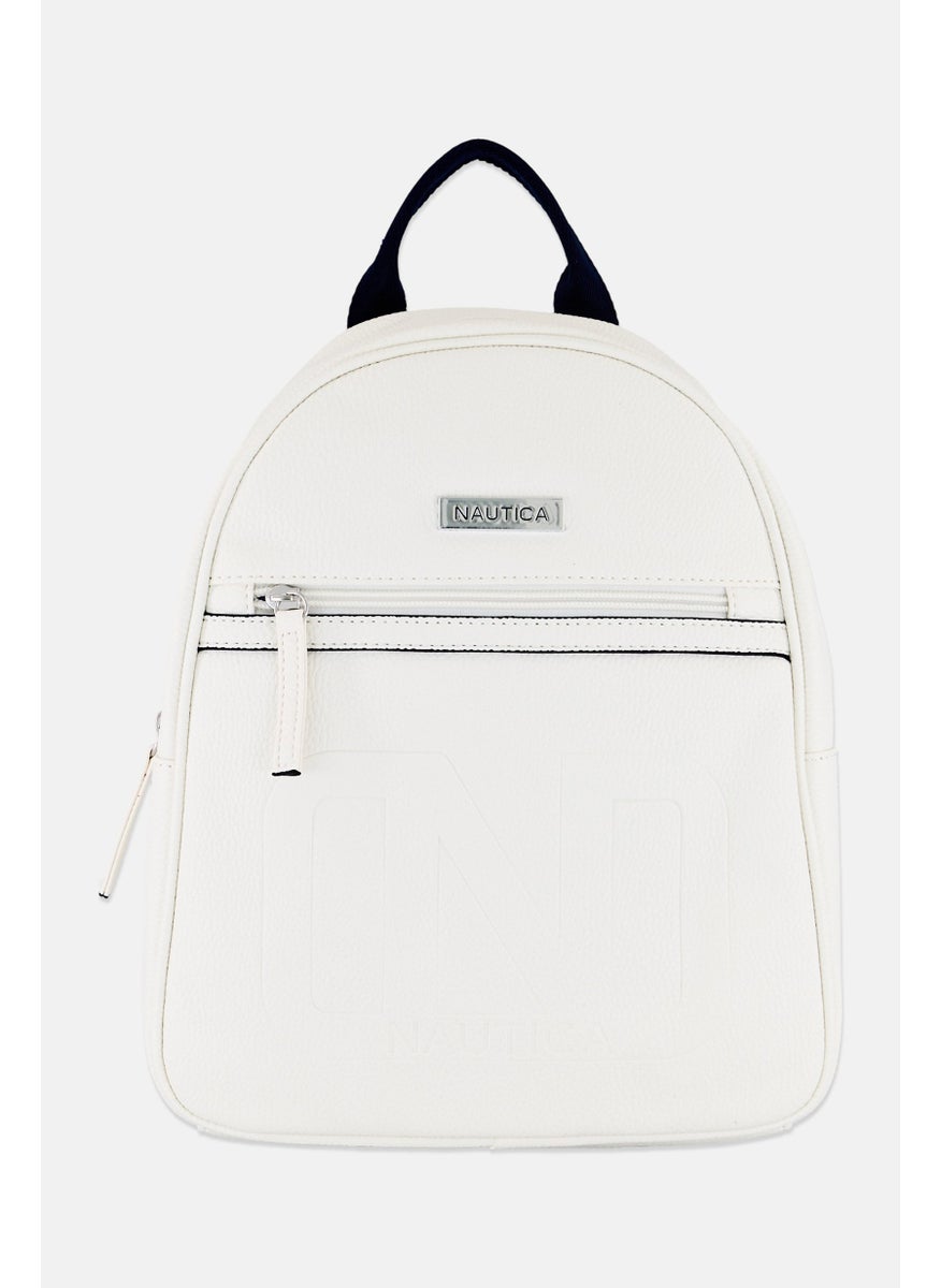 NAUTICA Women Brand Logo Backpack 29 H x 23 L x 10 W cm, White  - Image 1