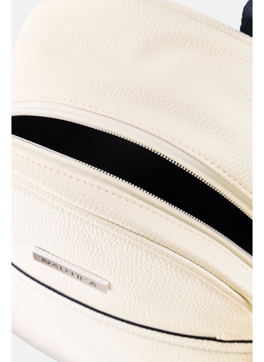 NAUTICA Women Brand Logo Backpack 29 H x 23 L x 10 W cm, White  - Image 3